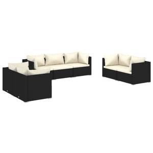 Garten-Lounge-Set (7-teilig) 3013635-15 Schwarz - Creme - Weiß