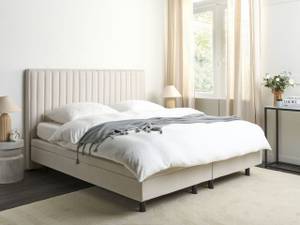 Lit double DUKE II Beige - Crème - Largeur : 180 cm