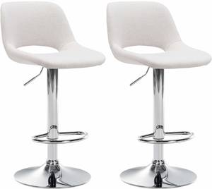 Barhocker Camden 2er Set Creme - Silber