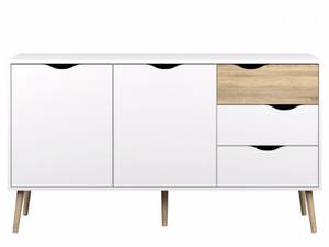 Sideboard Napoli Braun - Weiß - Holz teilmassiv - 147 x 82 x 39 cm