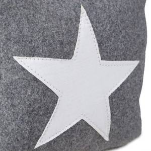 1 x Türstopper Stern mit Griff grau Grau - Weiß - Naturfaser - Textil - 15 x 20 x 15 cm