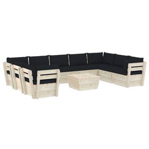 Meubles de jardin (lot de 10) 3016490-23 Noir