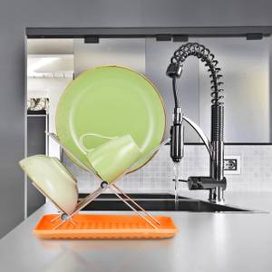 Égouttoir pour la vaisselle avec plateau Orange - Argenté
