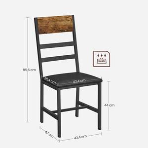 2er-Set Esszimmerstuhl Braun - Holzwerkstoff - 43 x 96 x 43 cm