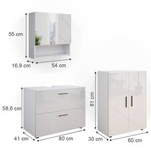 Mobilier de salle de bains Irma Blanc brillant - Blanc