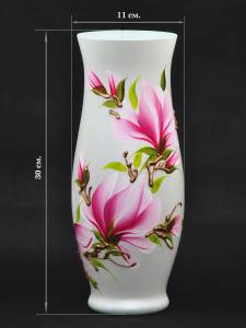 Vase en verre peint à la main Rose foncé - Verre - 12 x 30 x 12 cm