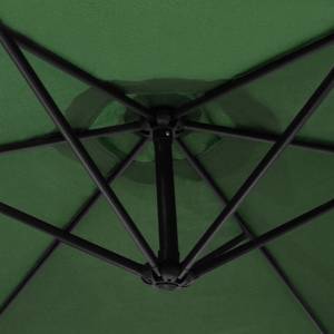 Sonnenschirm mit Sockel - Grün Grün - Metall - Textil - 300 x 30 x 300 cm