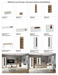 Sideboard Levin 3 Grau - Holzwerkstoff - 180 x 86 x 42 cm