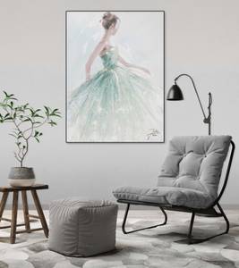 Acrylbild handgemalt Die Eisprinzessin Blau - Massivholz - Textil - 75 x 100 x 4 cm
