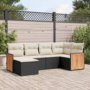 Gartensitzgruppe K3088(6-tlg) Schwarz - Massivholz - 69 x 62 x 62 cm