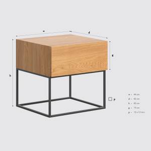Nachttisch Loom mit Schublade Schwarz - Braun - Massivholz - Holzart/Dekor - 44 x 45 x 42 cm