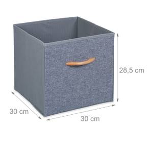 Lot de 4 boîtes de rangement Marron - Gris - Papier - Matière plastique - Textile - 30 x 29 x 33 cm