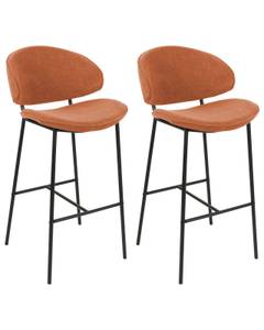 Tabouret de bar KIANA Noir - Orange