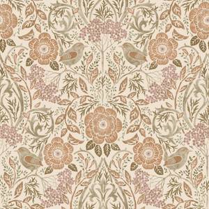 Tapete Blumen und Vögel im Jugendstil 73 Beige - 53 x 1005 x 1005 cm