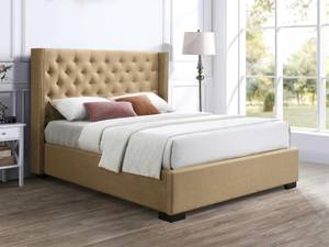 Bett mit Bettkasten MASSIMO Beige - 214 x 142 x 197 cm