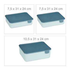 Schubladen Ordnungssystem für Wäsche Blau - Kunststoff - 31 x 11 x 24 cm