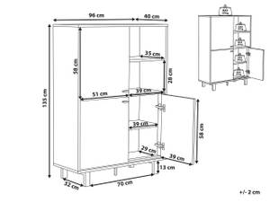 Buffet PARAMOUNT Noir - Marron - Bois manufacturé - 96 x 135 x 40 cm