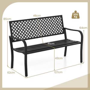 Gartenbank ZB33089 Schwarz - Metall - 62 x 86 x 127 cm