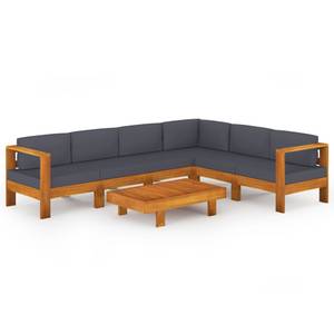 Garten-Lounge-Set (7-teilig) 3006534-9 Grau - Massivholz - Holzart/Dekor - 60 x 25 x 100 cm