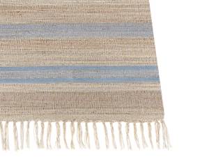 Tapis long TALPUR Beige - Bleu - Crème - Bleu pétrole