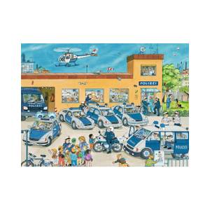 Puzzle Auf der Polizeistation 100 Teile Papier - 25 x 5 x 35 cm