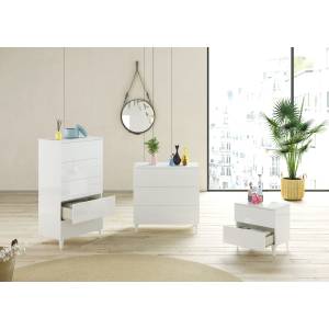 Commode Loft Blanc - Bois manufacturé - Matière plastique - 40 x 80 x 80 cm