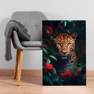 Leinwandbild Leopard Flowers 40 x 60 cm