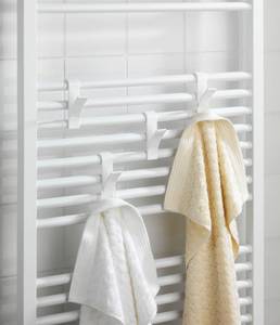 Haken für Handtuchheizkörper  2er Set Weiß - Kunststoff - 3 x 11 x 7 cm