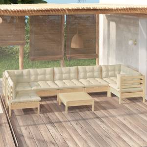 Garten-Lounge-Set Weiß - Massivholz - 64 x 29 x 64 cm