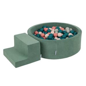 Spielplatz Velvet aus Schaumstoff Beige - Altrosa - Smaragdgrün - Multicolor - Türkis - Anzahl Teile im Set: 100