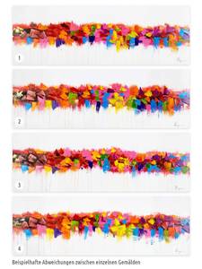Bild handgemalt Farbenspiel am Horizont Massivholz - Textil - 120 x 40 x 4 cm