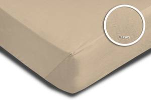 Spannbettlaken Jersey beige 90 x 200 cm Beige - Textil - 90 x 25 x 200 cm