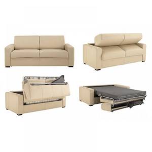 Canapé convertible EXPRESS 120cm Beige - Métal - Bois massif