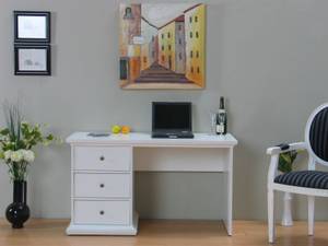 Schreibtisch Venedig Weiß - Holz teilmassiv - 130 x 73 x 62 cm