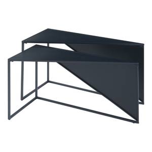 Set de 2 tables basses gigognes Kungsör Noir - Métal - 36 x 45 x 74 cm