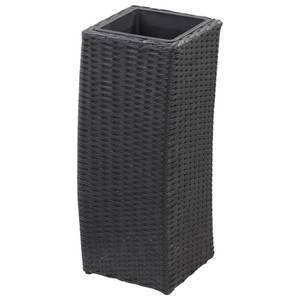 Garten-Hochbeet Schwarz - Kunststoff - Rattan - 28 x 70 x 28 cm