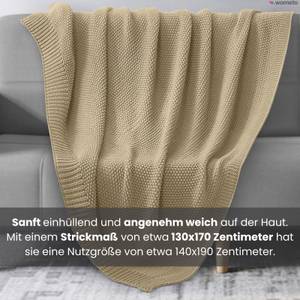 Strickdecke Kuscheldecke ✓OEKO-TEX Beige