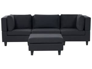 Sofa mit Ottomane UNSTAD 4-tlg Schwarz