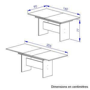 Table Esteban Beige - Bois manufacturé - 90 x 77 x 205 cm