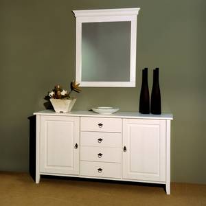 Miroir Bodo Blanc - Bois massif - 76 x 90 x 5 cm