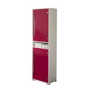 Armoire colonne Brantford - blanc / rose vif