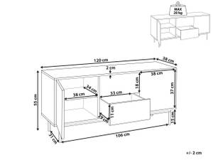 Sideboard OKLAND Eiche Dunkel - Weiß