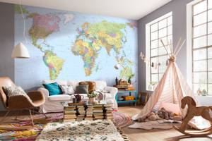 Fototapete World Map 611132 Naturfaser - Textil - 368 x 248 x 248 cm