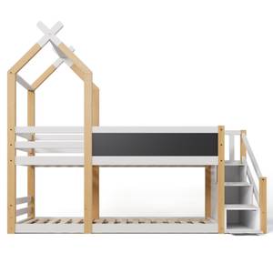 Etagenbett Jonathan Weiß - Holzwerkstoff - Massivholz - 97 x 209 x 246 cm