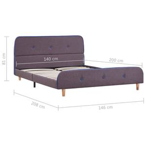 Cadre de lit 297913 Taupe - Largeur : 146 cm