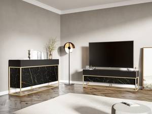 Tv lowboard X RTV154 6D Schwarz - Gold