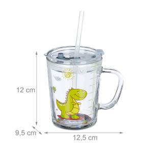 Tasse en Verre Transparente avec Paille et Couvercle pour Enfant