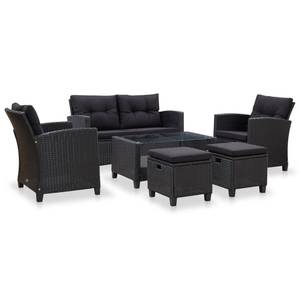 Gartensofa (6-teilig) 3002425 Schwarz