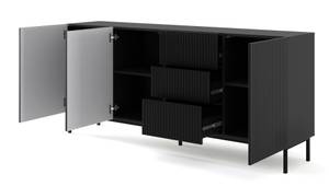 Kommode RavennaB 200x42x89 Schwarz - Holzwerkstoff - Metall - Kunststoff - 200 x 89 x 42 cm