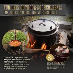 Dutch Oven Set aus Gusseisen 28 x 24 x 27 cm